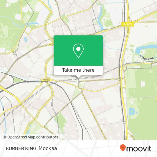 Карта BURGER KING, Москва 105318