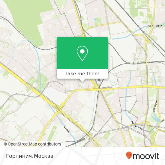 Карта Горпинич, Раздельная улица Москва 127220
