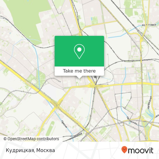 Карта Кудрицкая, Раздельная улица Москва 127220