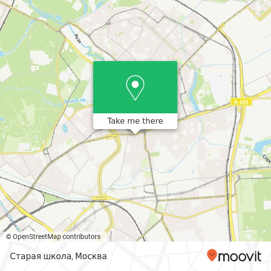 Карта Старая школа, Преображенская площадь Москва 107061