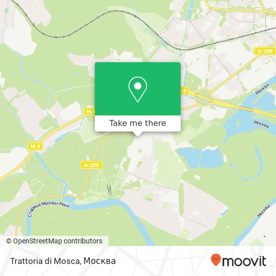 Карта Trattoria di Mosca, Ильинское шоссе Красногорский район 143420
