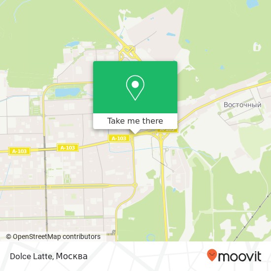 Карта Dolce Latte, Щёлковское шоссе, 100 Москва 105484