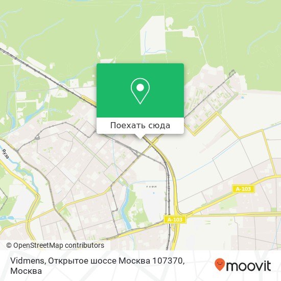 Карта Vidmens, Открытое шоссе Москва 107370
