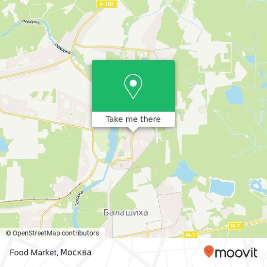 Карта Food Market, улица Свердлова, 3 Балашиха 143900