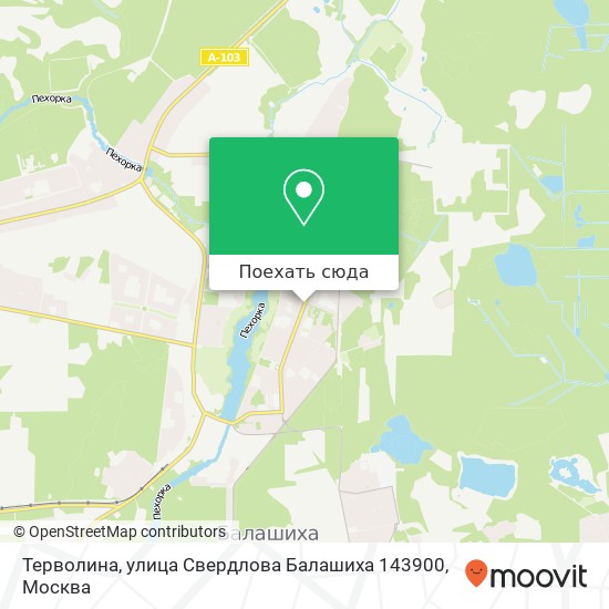 Карта Терволина, улица Свердлова Балашиха 143900