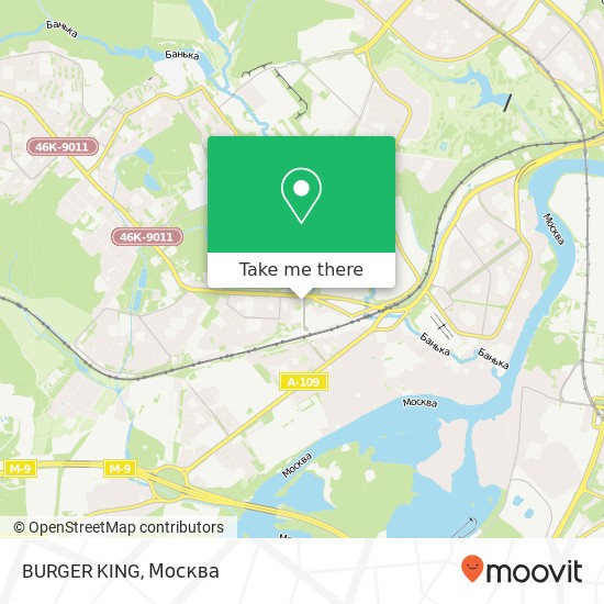 Карта BURGER KING, Знаменская улица Красногорский район 143406