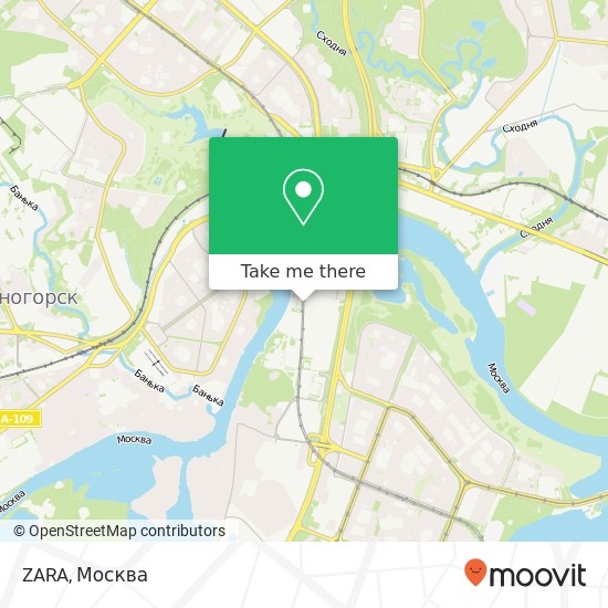Карта ZARA, Международная улица Красногорский район 143402
