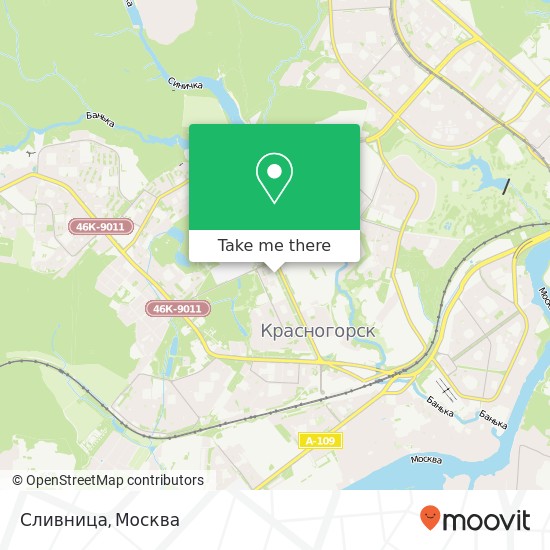 Карта Сливница, Октябрьская улица, 13 Красногорский район 143401