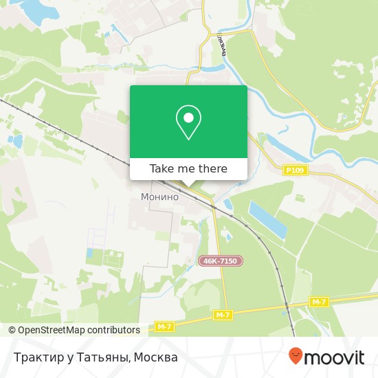 Карта Трактир у Татьяны, Железнодорожная улица Щёлковский район 141171