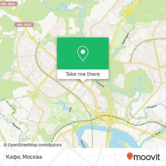 Карта Кафе, Пятницкое шоссе Москва 125464