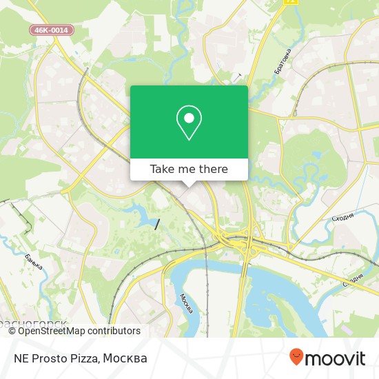 Карта NE Prosto Pizza, Новотушинский проезд Москва 125464