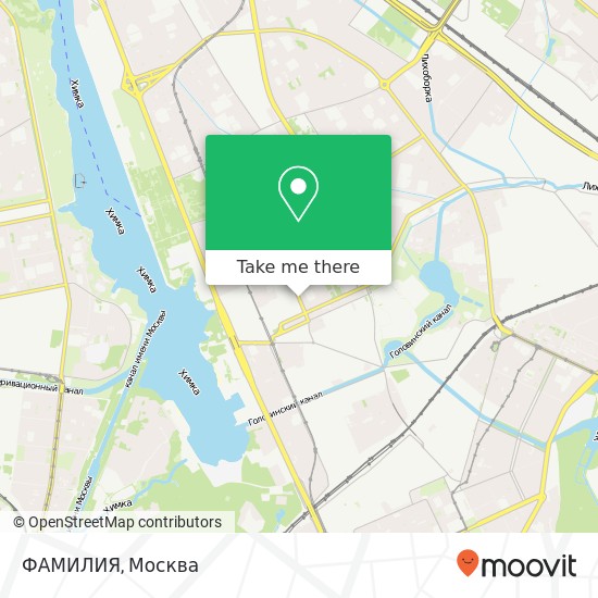 Карта ФАМИЛИЯ, Авангардная улица Москва 125493