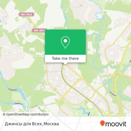 Карта Джинсы для Всех, Пятницкое шоссе Москва 125430