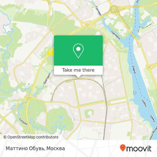 Карта Маттино Обувь, улица Героев Панфиловцев Москва 125480
