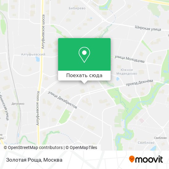 Карта Золотая Роща