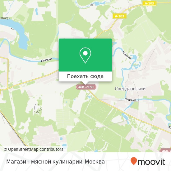 Карта Магазин мясной кулинарии, Аничково Щёлковский район 141142