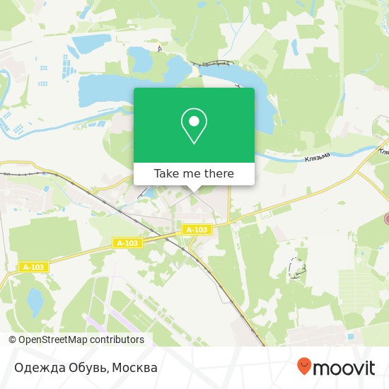 Карта Одежда Обувь, улица Жуковского Щёлковский район 141103