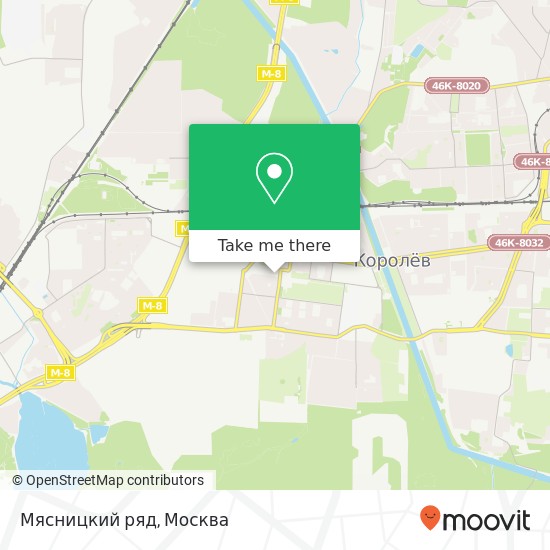 Карта Мясницкий ряд, Октябрьская улица Королёв 141070