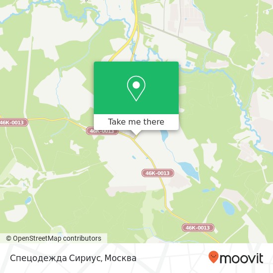 Карта Спецодежда Сириус, Берёзовая улица Солнечногорский район 141544