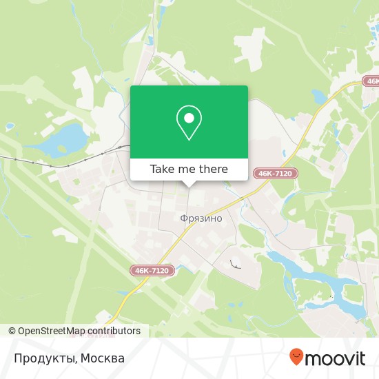 Карта Продукты, Московская улица Фрязино 141190