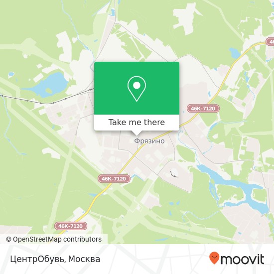 Карта ЦентрОбувь, Школьная улица Фрязино 141195
