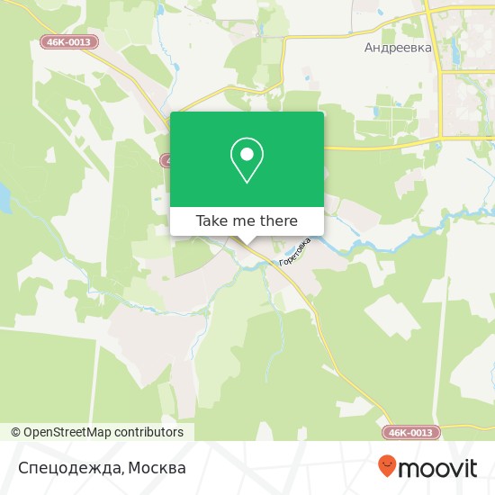 Карта Спецодежда, Пятницкое шоссе Солнечногорский район 141551