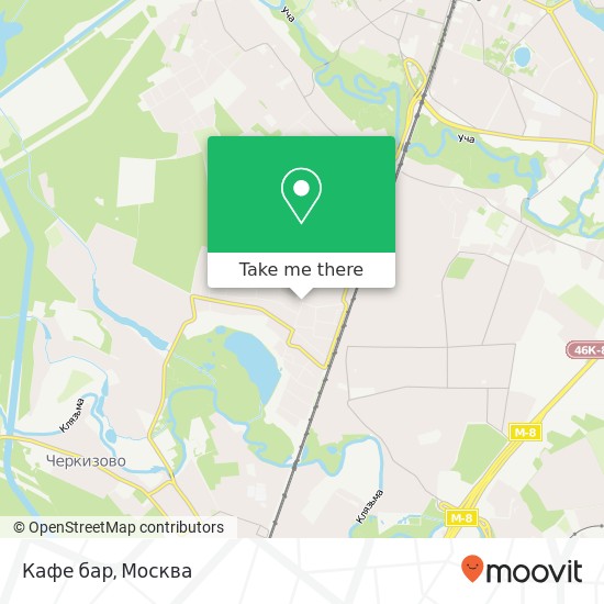 Карта Кафе бар, улица Водопьянова Пушкинский район 141230