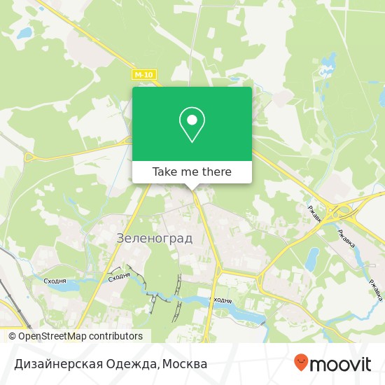 Карта Дизайнерская Одежда, проспект Генерала Алексеева Москва 124460