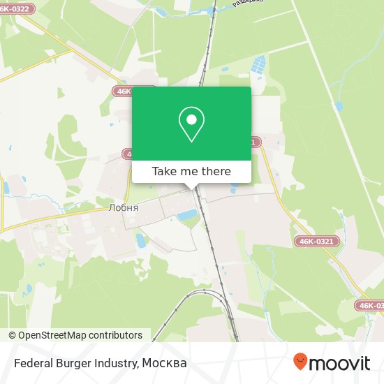 Карта Federal Burger Industry, улица Маяковского Лобня 141730