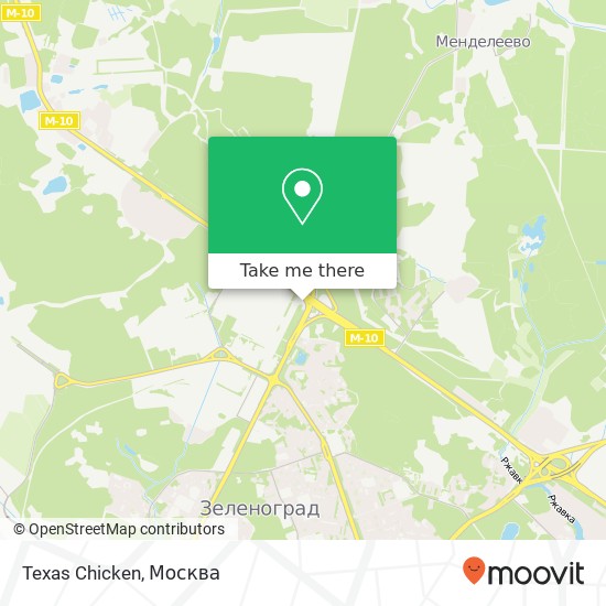 Карта Texas Chicken, Панфиловский проспект Москва 124460