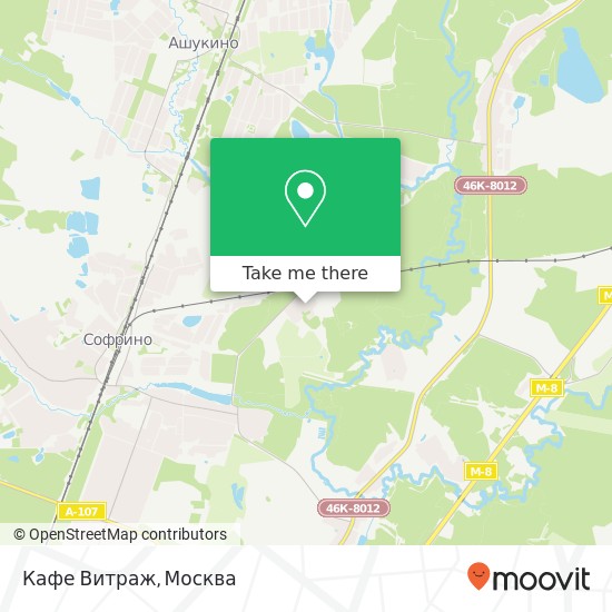 Карта Кафе Витраж, Пушкинский район 141270
