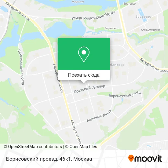 Карта Борисовский проезд, 46к1
