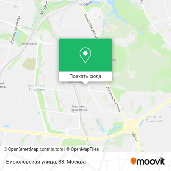 Карта Бирюлёвская улица, 38