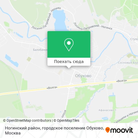 Карта Ногинский район, городское поселение Обухово