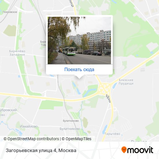 Карта Загорьевская улица 4