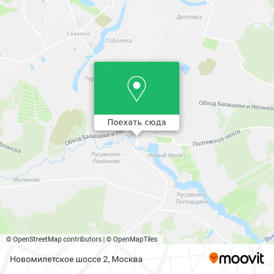 Карта Новомилетское шоссе 2