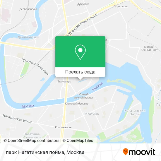 Карта парк Нагатинская пойма
