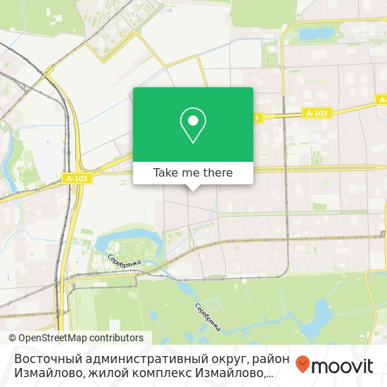 Карта Восточный административный округ, район Измайлово, жилой комплекс Измайлово