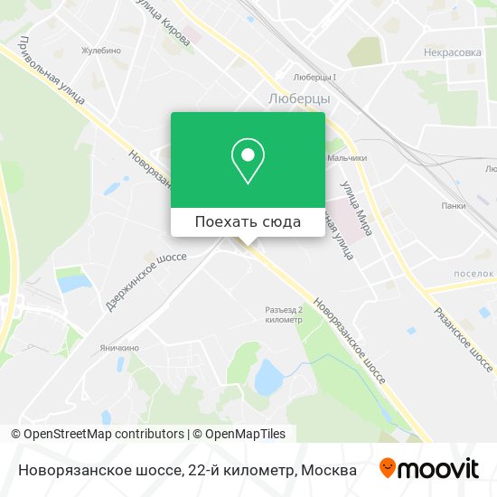 Карта Новорязанское шоссе, 22-й километр