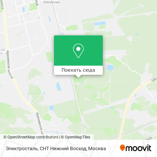 Карта Электросталь, СНТ Нижний Восход