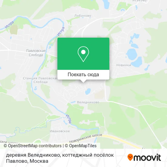 Карта деревня Веледниково, коттеджный посёлок Павлово