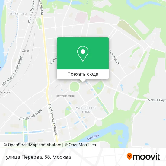 Карта улица Перерва, 58