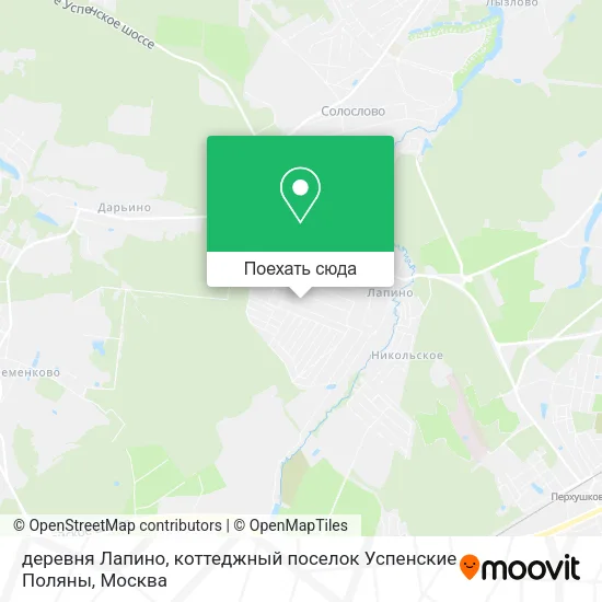 Карта деревня Лапино, коттеджный поселок Успенские Поляны
