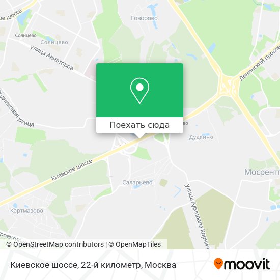 Карта Киевское шоссе, 22-й километр