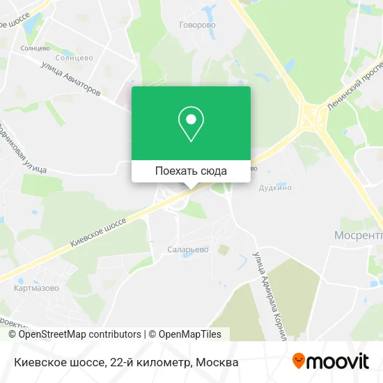 Карта Киевское шоссе, 22-й километр