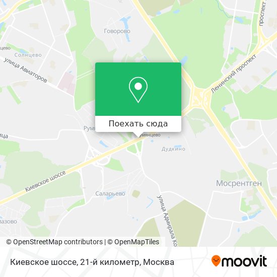 Карта Киевское шоссе, 21-й километр