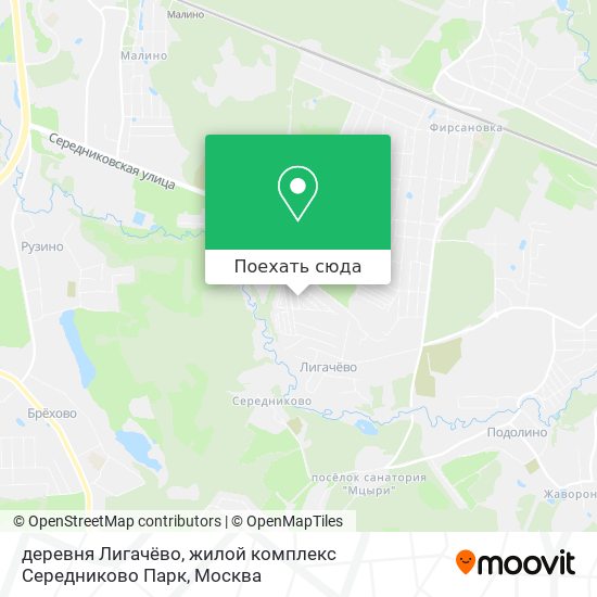 Карта деревня Лигачёво, жилой комплекс Середниково Парк