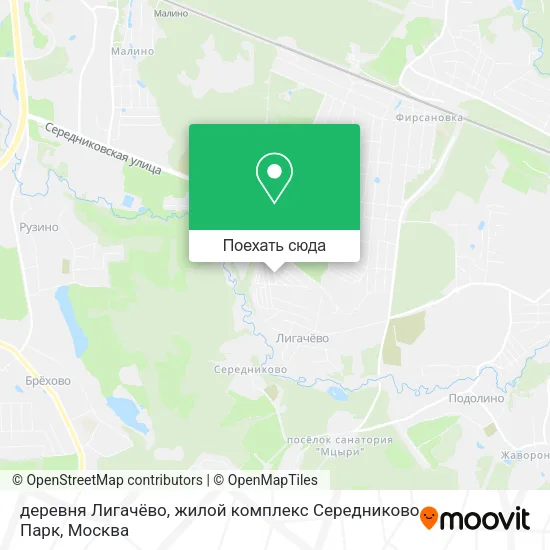 Карта деревня Лигачёво, жилой комплекс Середниково Парк