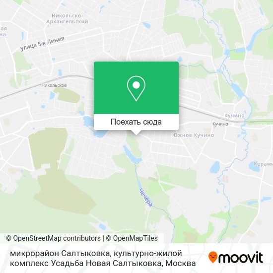 Карта микрорайон Салтыковка, культурно-жилой комплекс Усадьба Новая Салтыковка