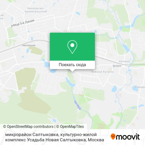 Карта микрорайон Салтыковка, культурно-жилой комплекс Усадьба Новая Салтыковка
